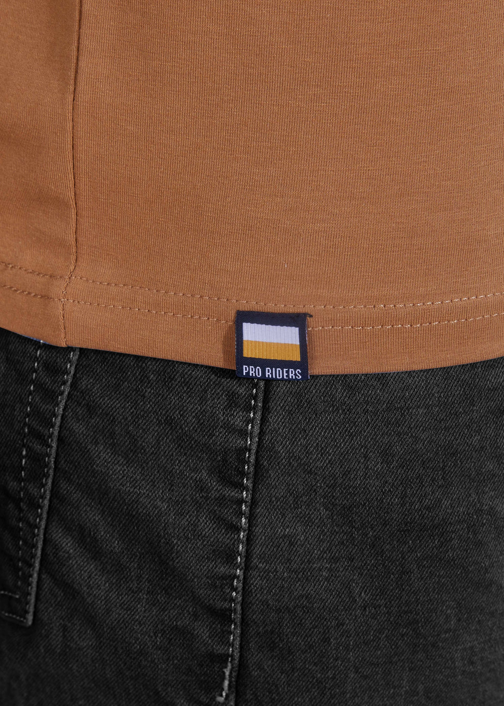 EMBOSSED PLACEMENT T-SHIRT - MUSTARD