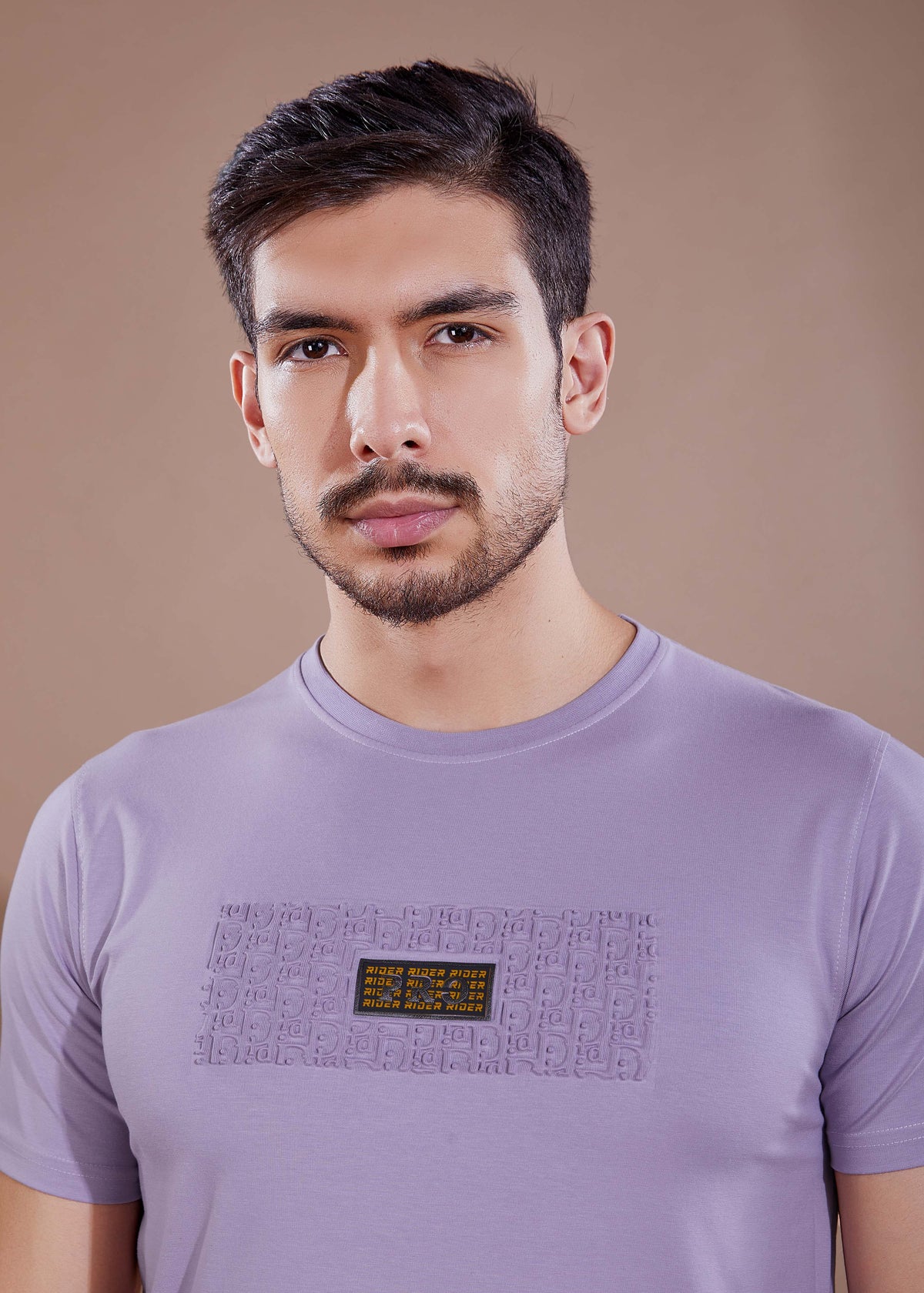 EMBOSSED PLACEMENT T-SHIRT - PURPLE