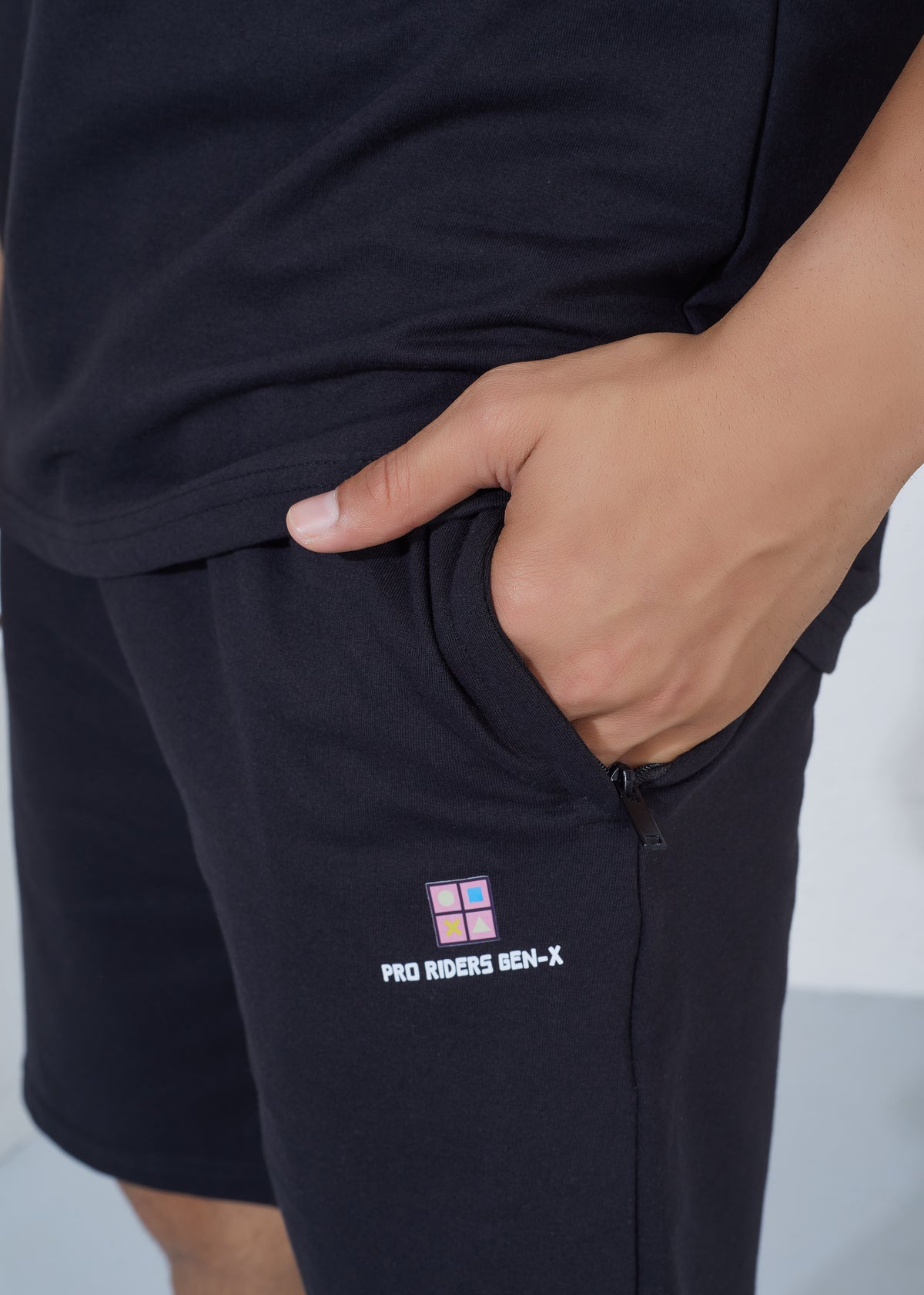 Oversize T-Shirt & Shorts Co-Ord Set - Black