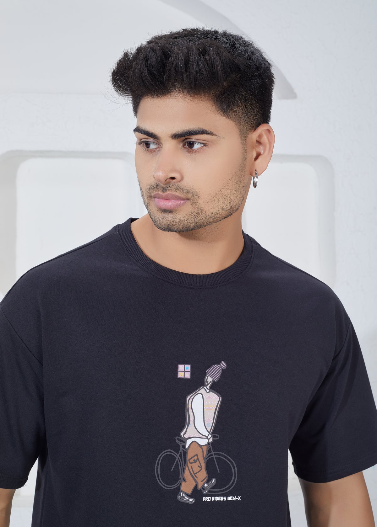 Oversize T-Shirt & Shorts Co-Ord Set - Black