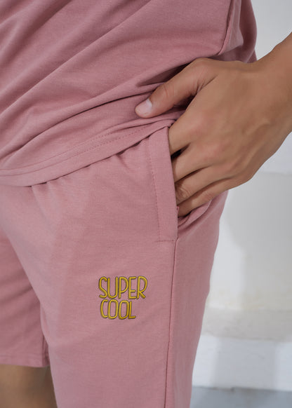 Men’s Oversized T-Shirt & Shorts Co-ord Set - Pink