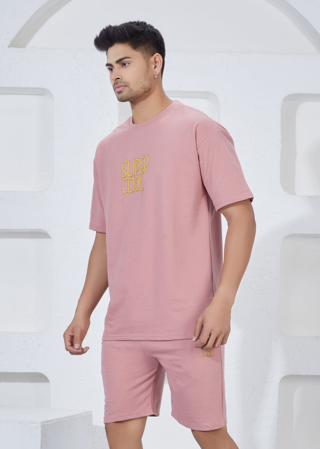 Oversize T-Shirt & Shorts Co-Ord Set - Pink