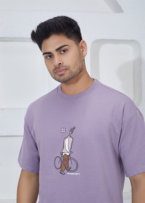 Oversize T-Shirt & Shorts Co-Ord Set - Purple