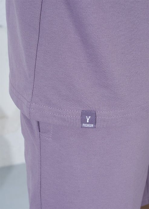 Oversize T-Shirt & Shorts Co-Ord Set - Purple
