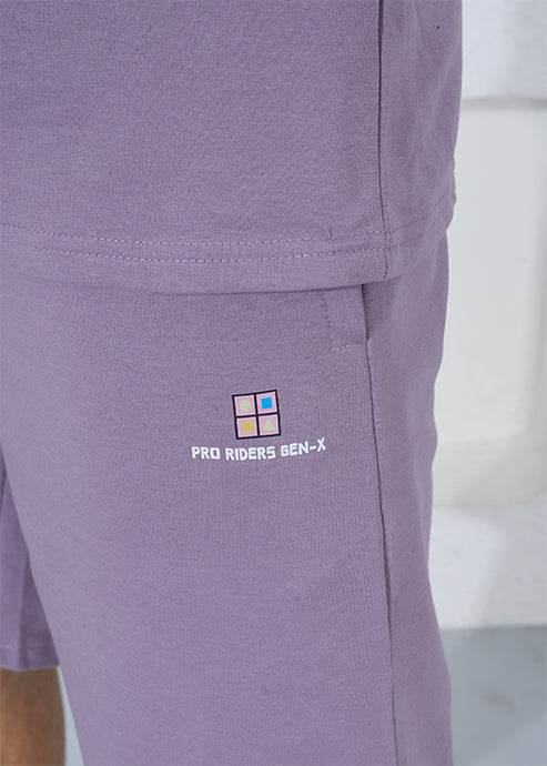 Oversize T-Shirt & Shorts Co-Ord Set - Purple