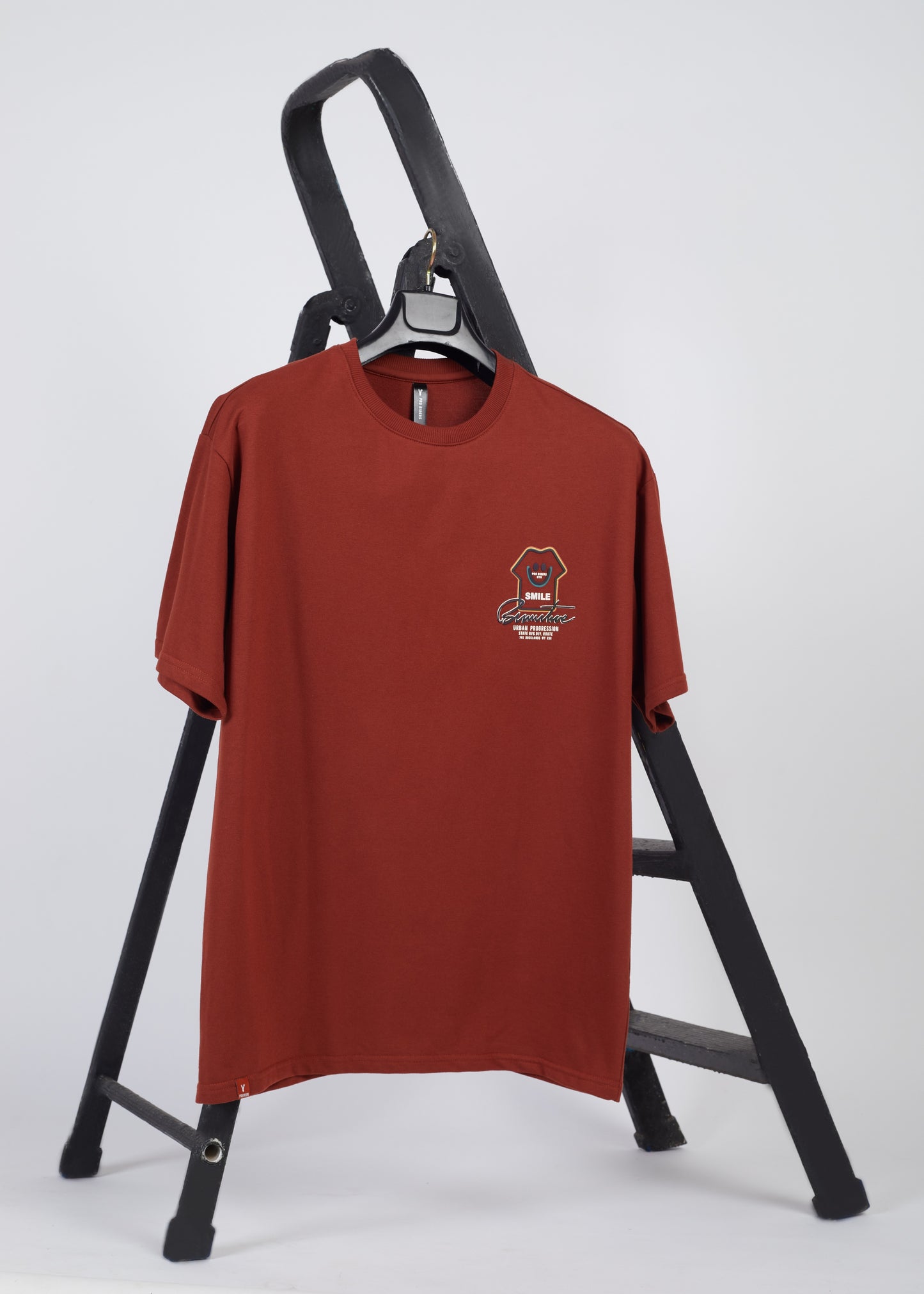 Men's Printed Oversized T-Shirt-Rust