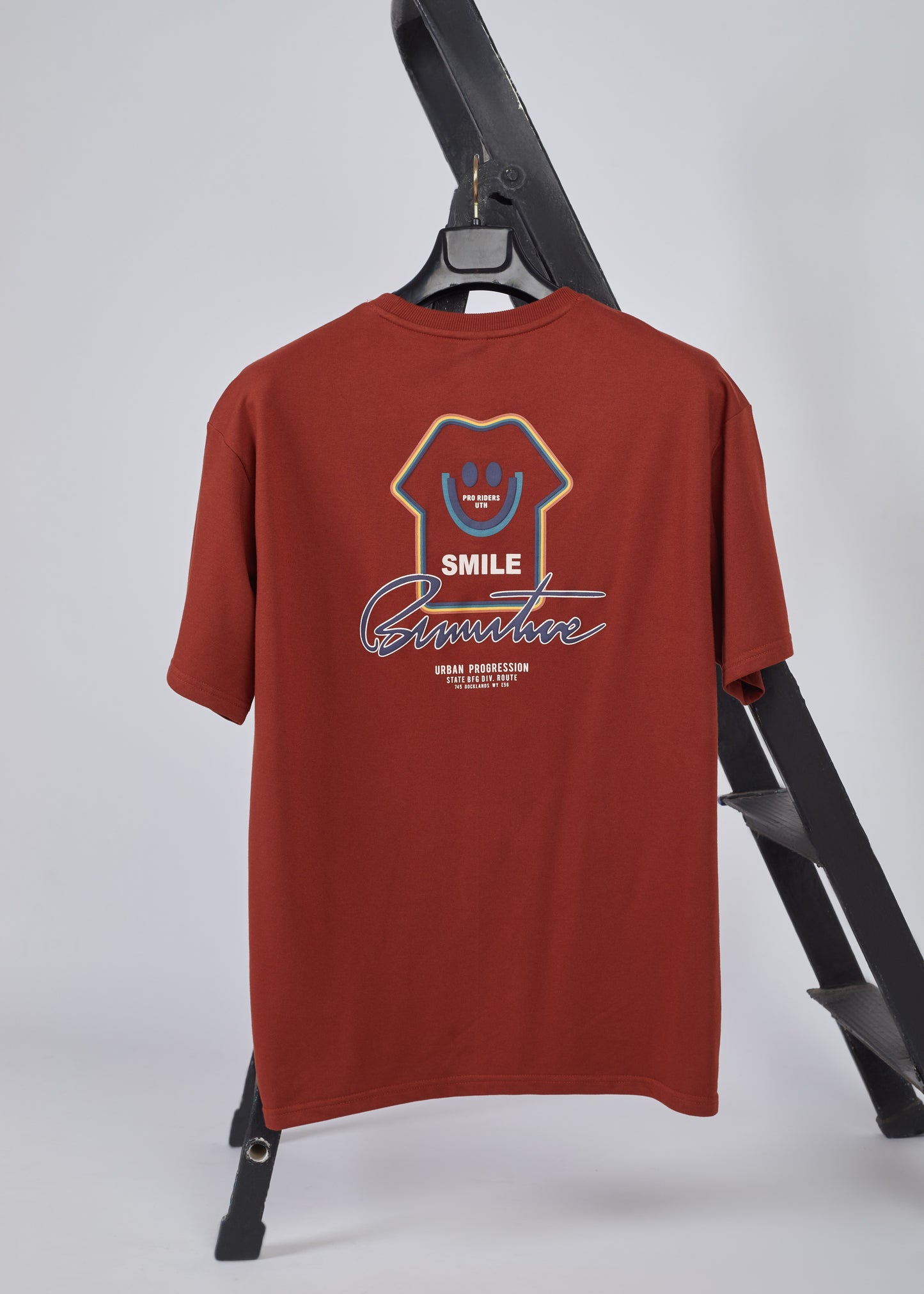 Men's Printed Oversized T-Shirt-Rust