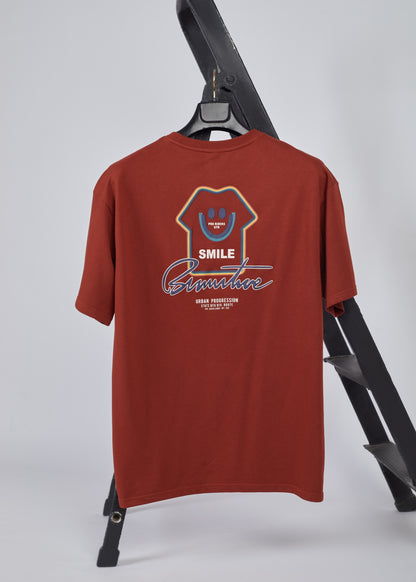Men's Printed Oversized T-Shirt-Rust