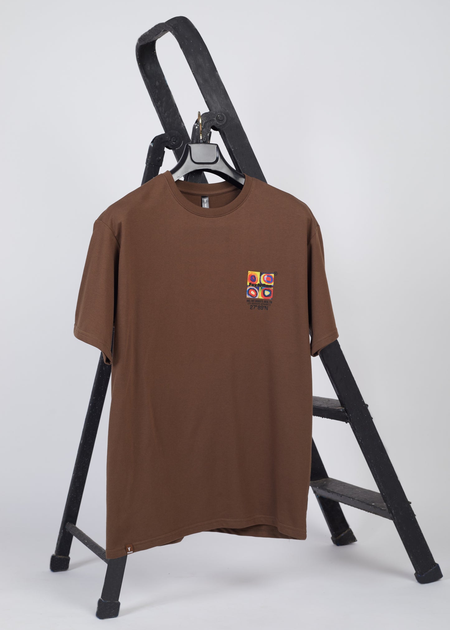 Men's Printed Oversized T-Shirt-Brown