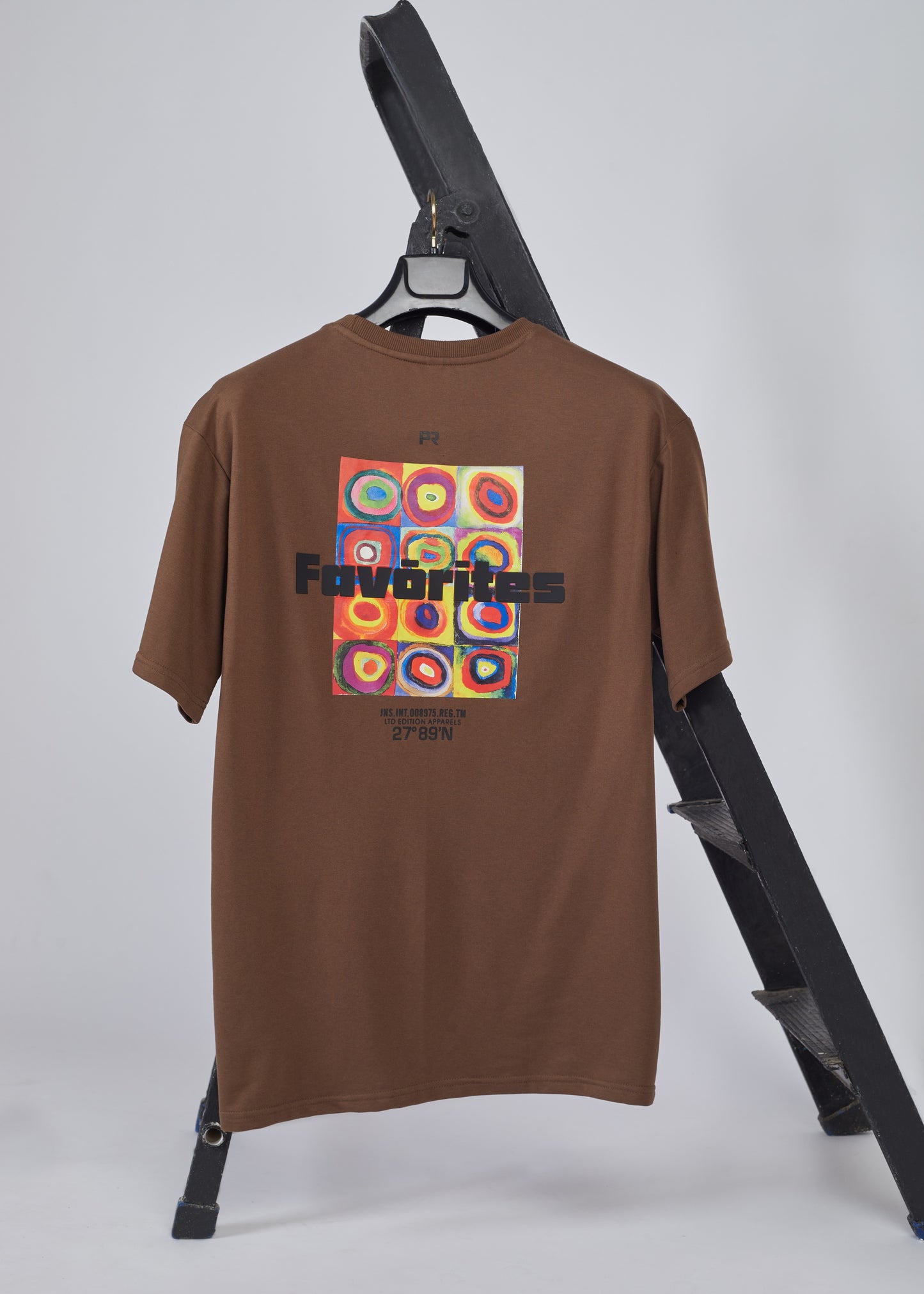 Men's Printed Oversized T-Shirt-Brown