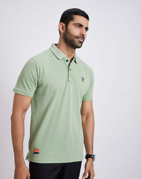 Slim Fit Pique Polo T-shirt - Pista