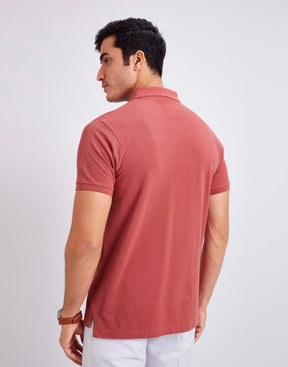 Slim Fit Pique Polo T-shirt - Carrot