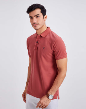 Slim Fit Pique Polo T-shirt - Carrot