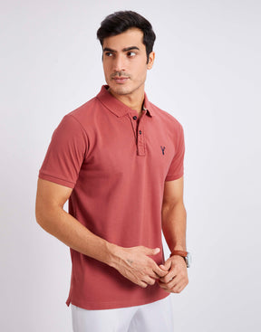 Slim Fit Pique Polo T-shirt - Carrot