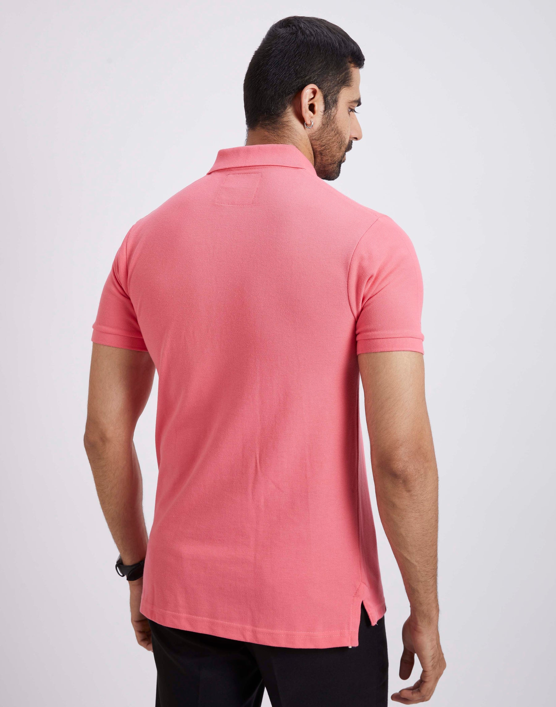 Slim Fit Pique Polo T-shirt - Light Pink