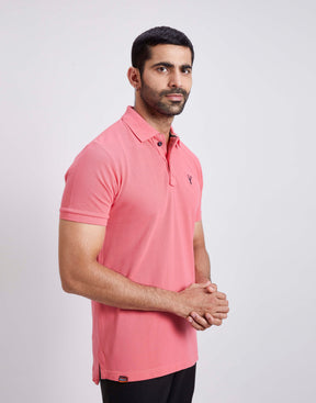 Slim Fit Pique Polo T-shirt - Light Pink