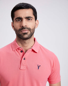 Slim Fit Pique Polo T-shirt - Light Pink