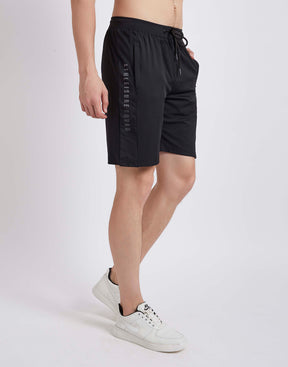 Sports Shorts Typographic Black