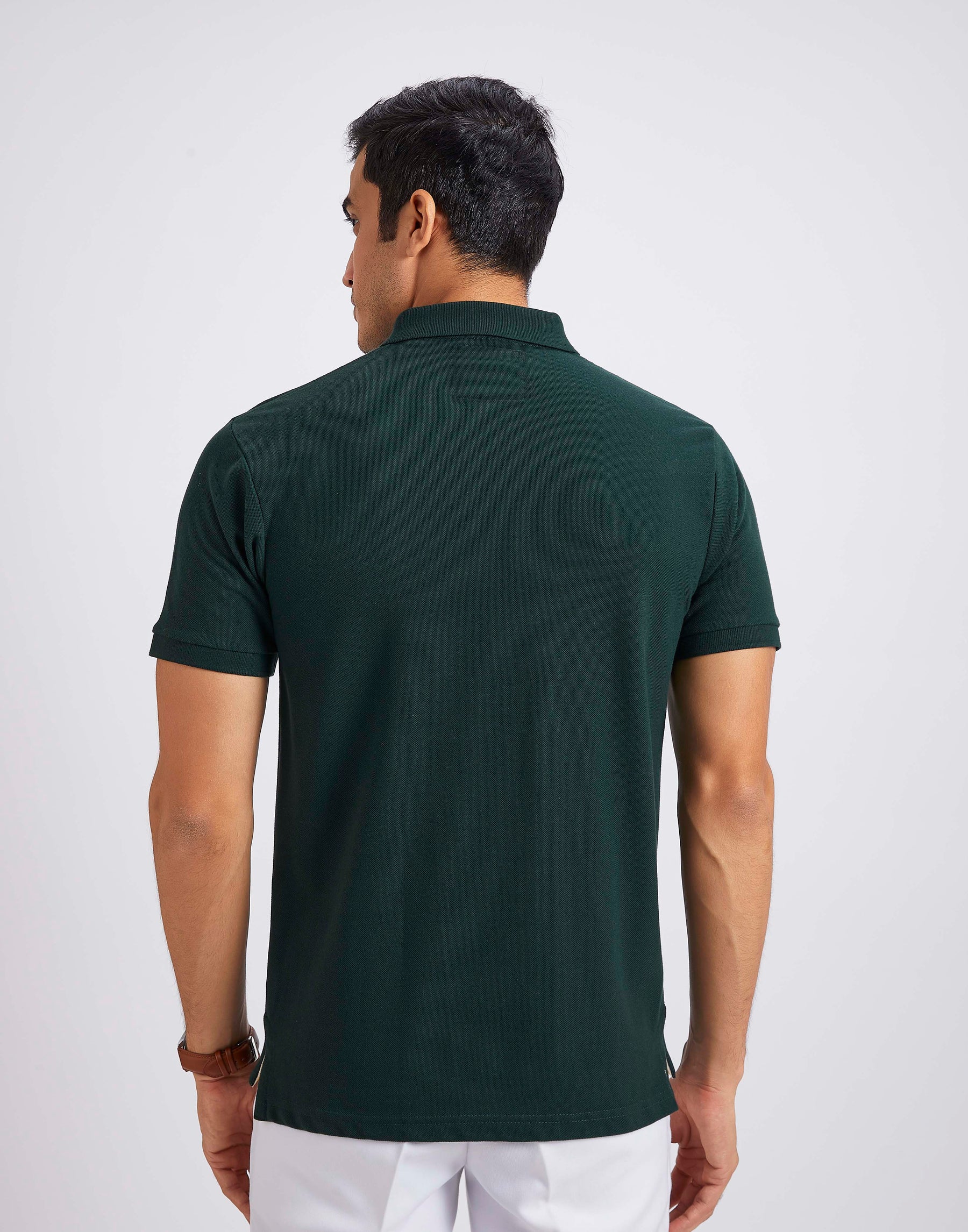 Slim Fit Pique Polo T-shirt - Bottle Green