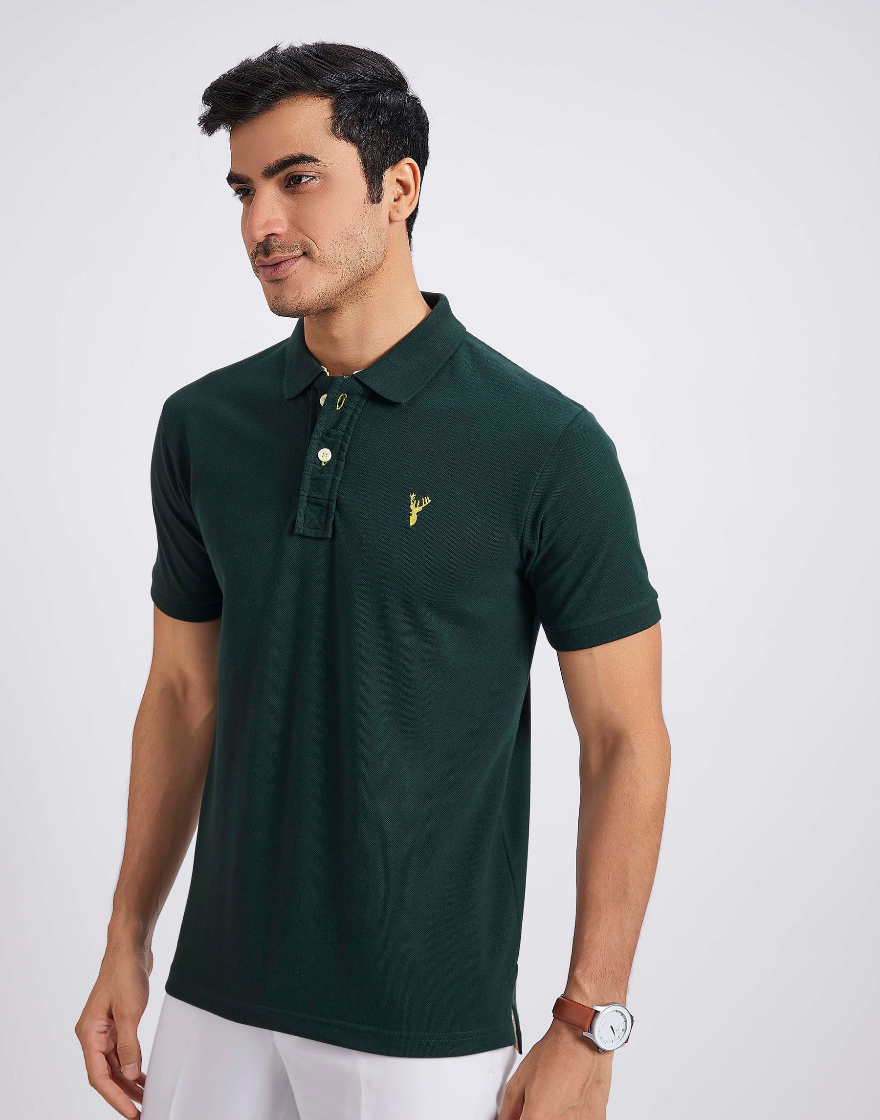 Slim Fit Pique Polo T-shirt - Bottle Green