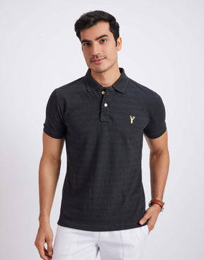 Slim Fit Pique Polo T-shirt - Anthra