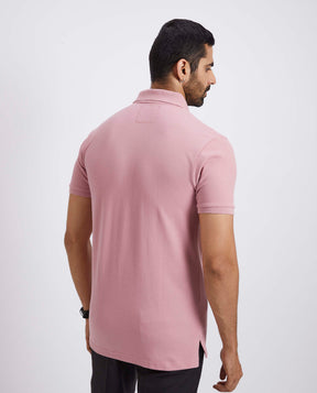 Slim Fit Pique Polo T-shirt - Rose Pink