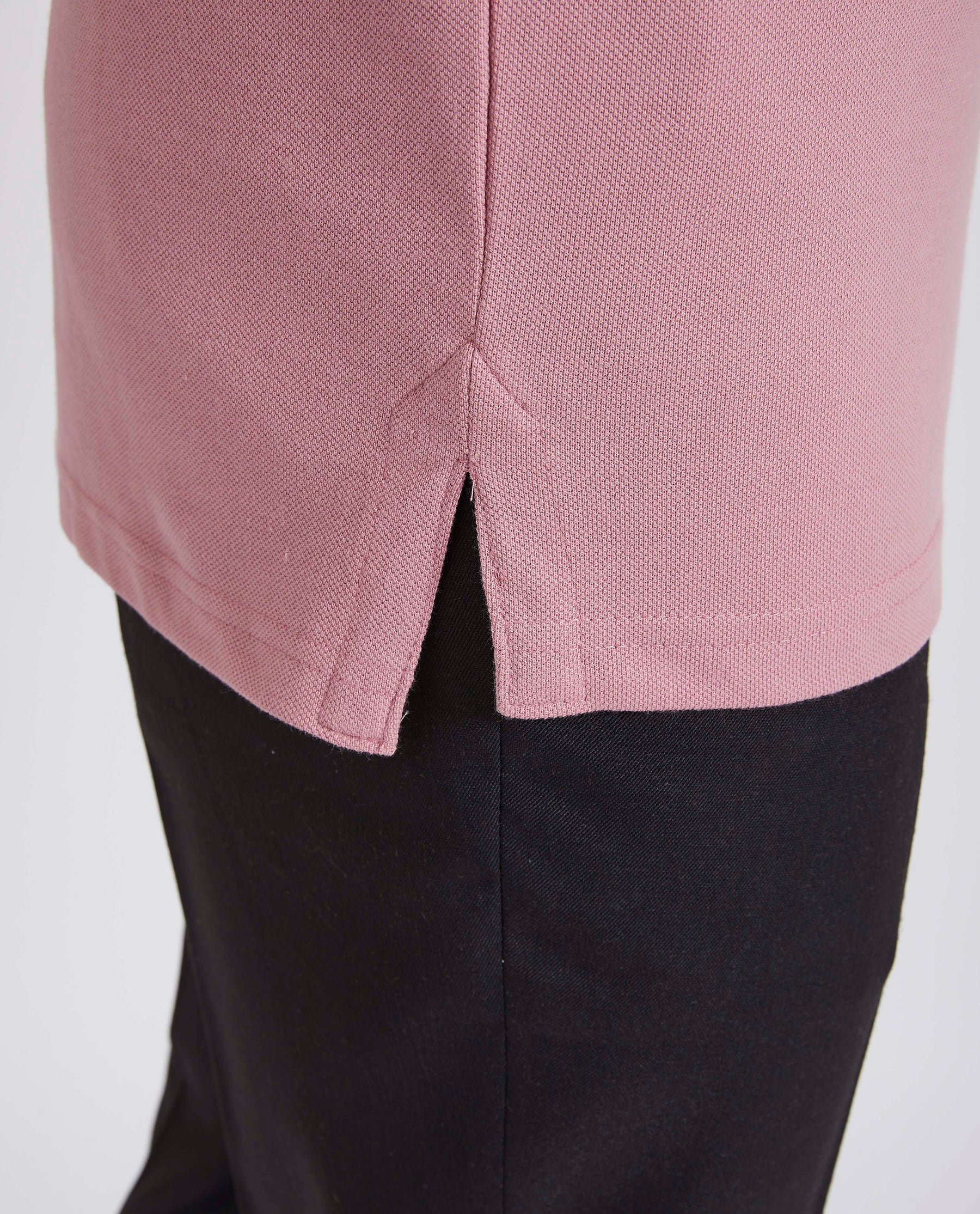 Slim Fit Pique Polo T-shirt - Rose Pink