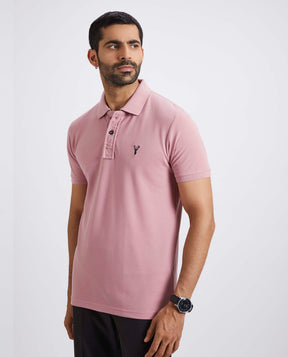 Slim Fit Pique Polo T-shirt - Rose Pink