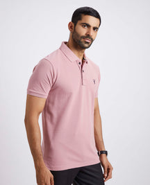 Slim Fit Pique Polo T-shirt - Rose Pink