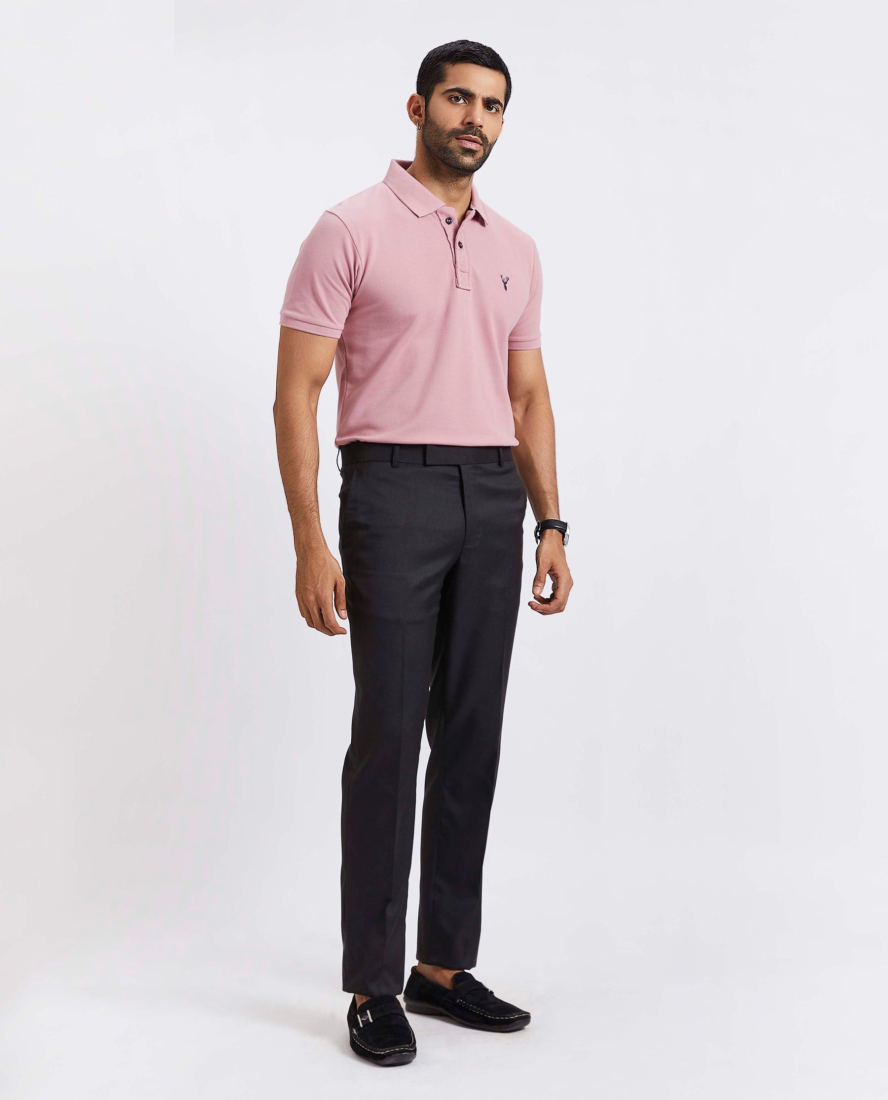 Slim Fit Pique Polo T-shirt - Rose Pink