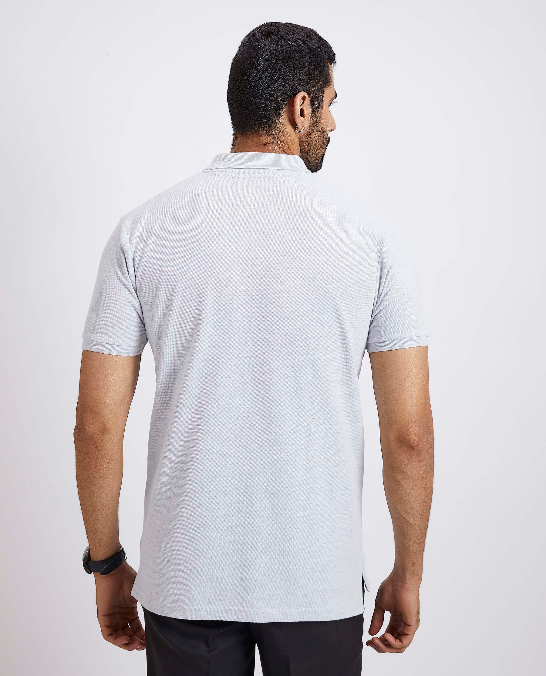 Slim Fit Pique Polo T-shirt - Ecru