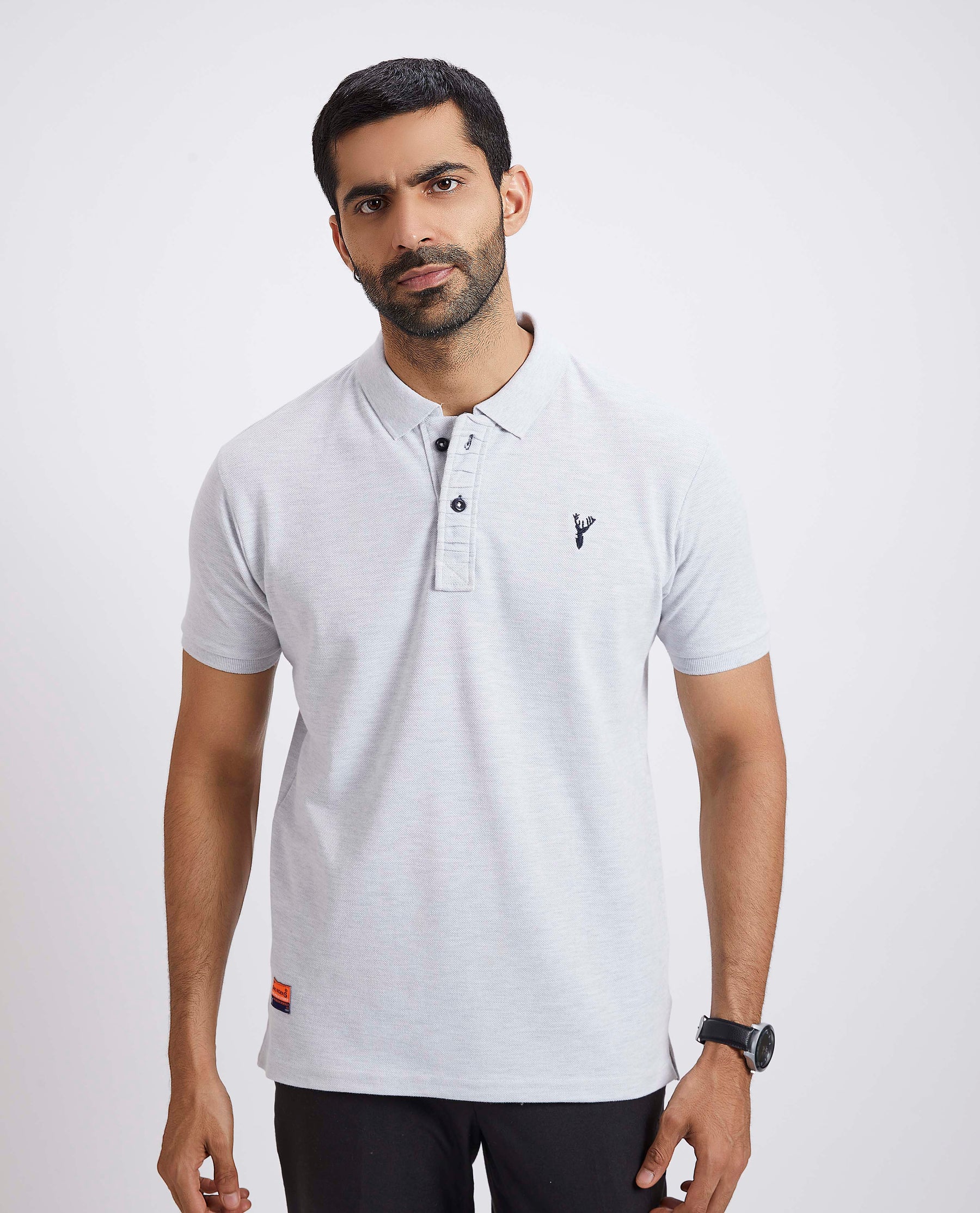 Slim Fit Pique Polo T-shirt - Ecru