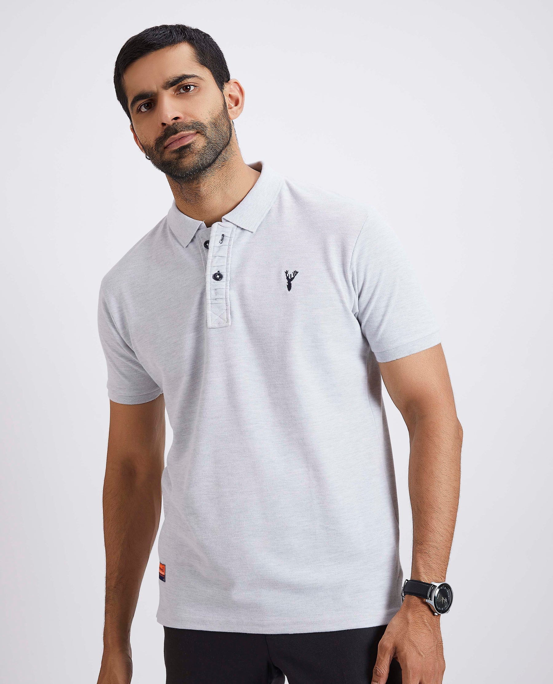 Slim Fit Pique Polo T-shirt - Ecru