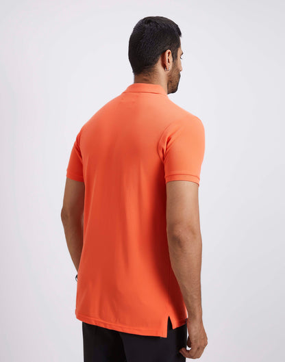 Slim Fit Pique Polo T-shirt - Bright Orange