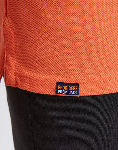 Slim Fit Pique Polo T-shirt - Bright Orange
