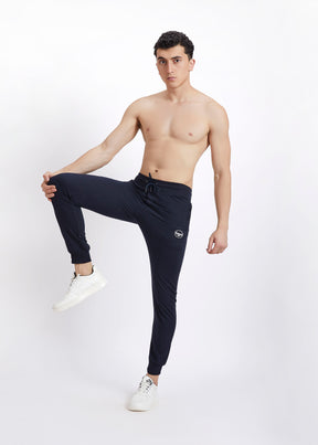 Men Navy Solid Slim Fit Casual Jogger Pant