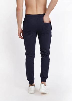 Men Navy Solid Slim Fit Casual Jogger Pant