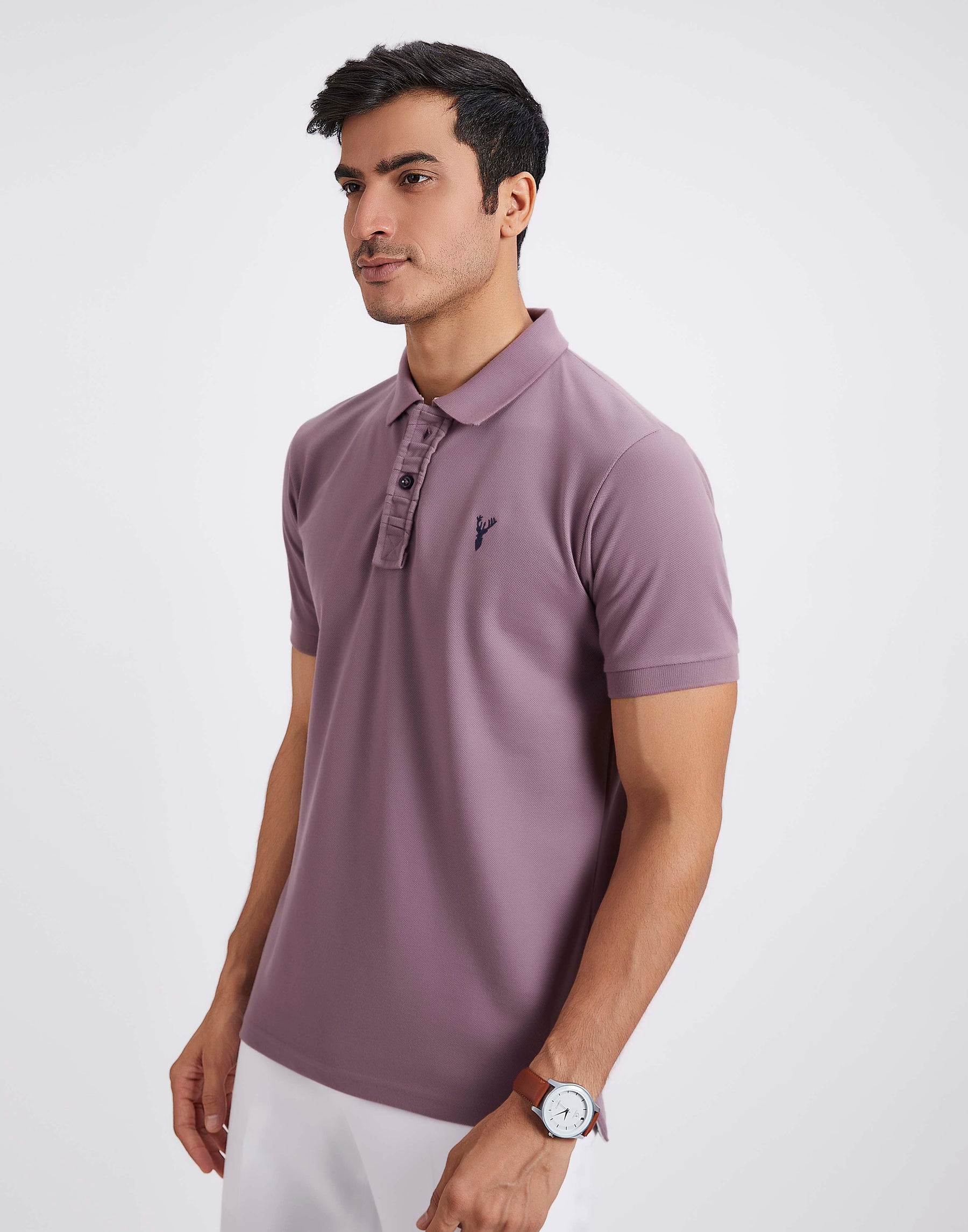 Slim Fit Pique Polo T-shirt - Onion