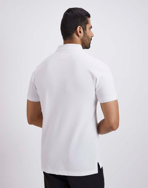 Slim Fit Pique Polo T-shirt - White