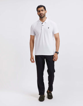 Slim Fit Pique Polo T-shirt - White