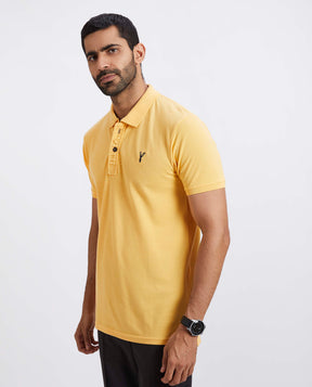 Slim Fit Pique Polo T-shirt - Yellow