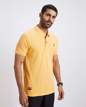 Slim Fit Pique Polo T-shirt - Yellow