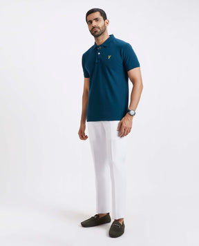 Slim Fit Pique Polo T-shirt - Peacock