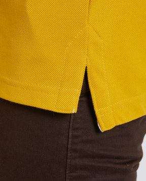 Slim Fit Pique Polo T-shirt - Mustard