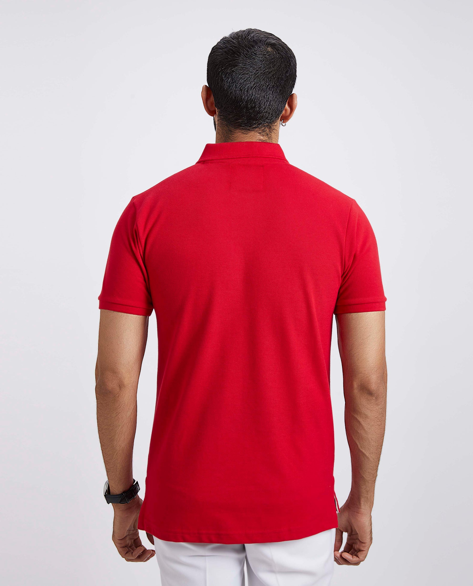 Slim Fit Pique Polo T-shirt - Blood Red