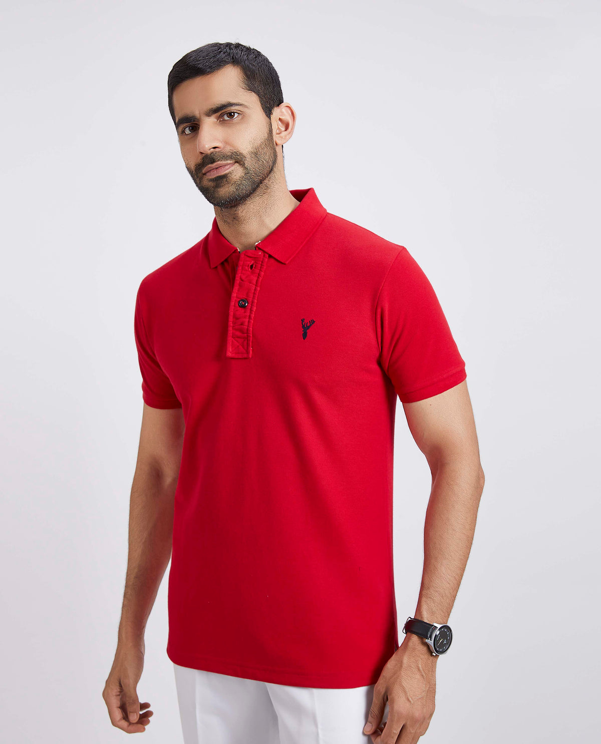 Slim Fit Pique Polo T-shirt - Blood Red