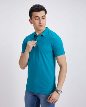 Slim Fit Pique Polo T-shirt - Sea Green