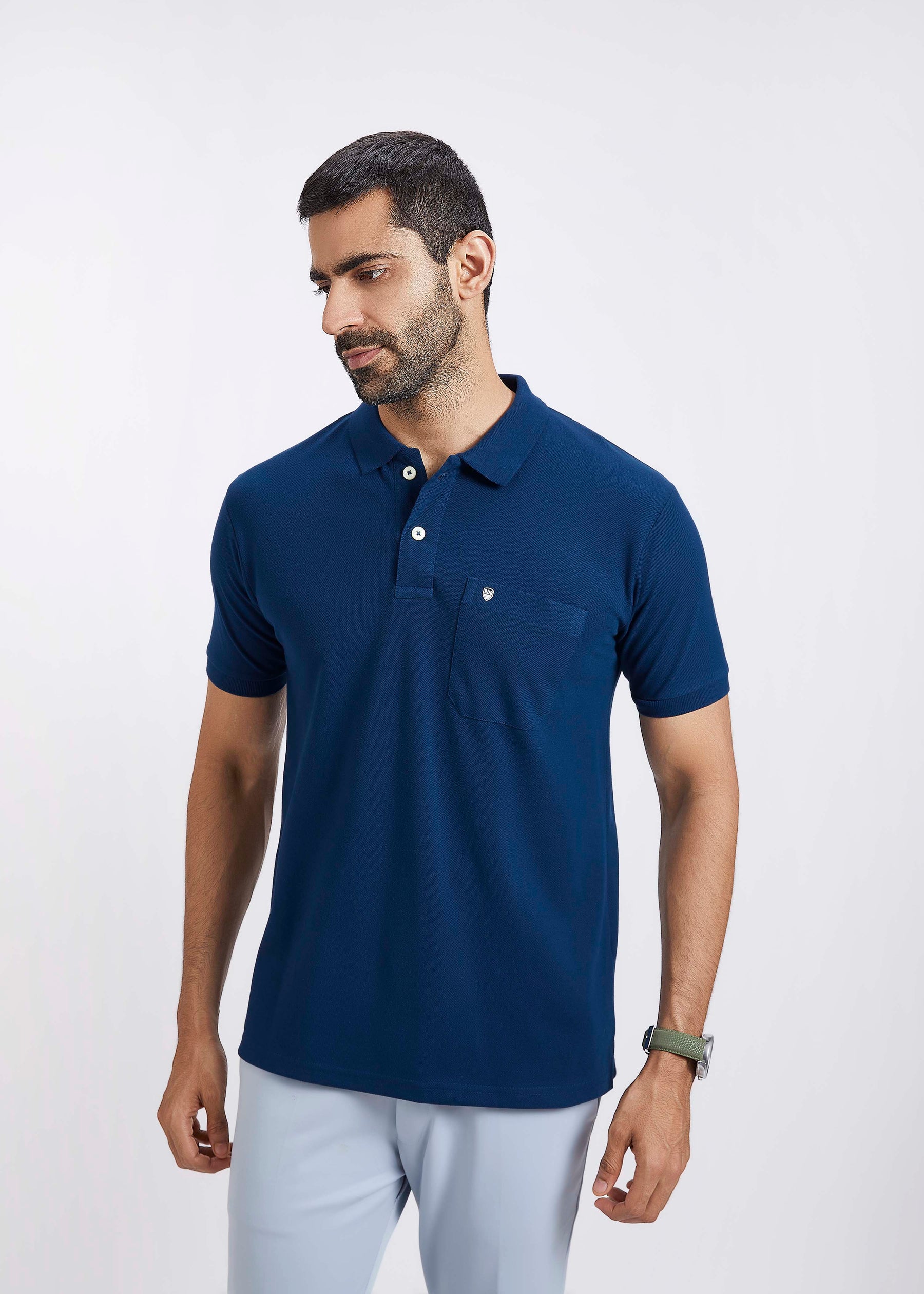 Men's Polo T-Shirt with Pocket - Air Force