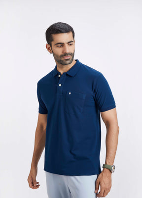 Men's Polo T-Shirt with Pocket - Air Force