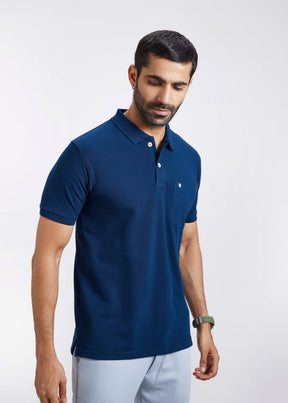 Men's Polo T-Shirt with Pocket - Air Force